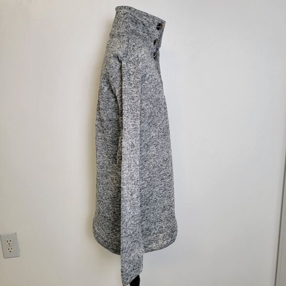Coofandy Mens Marled Gray Qtr Button Pullover Long Sleeve Sweater S NWT - Picture 6 of 16